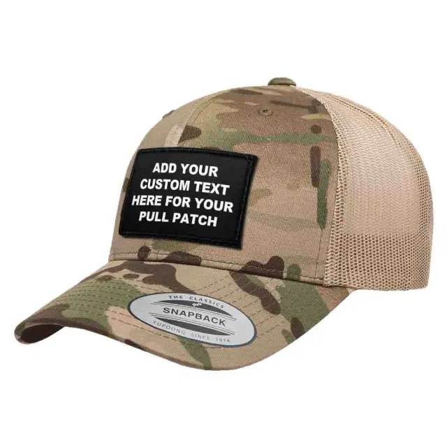 Pull Patch 4 Lines Custom kasket multicam trucker sæt