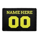 Pull Patch Customizable Jersey patch gul sort 76mm tekst