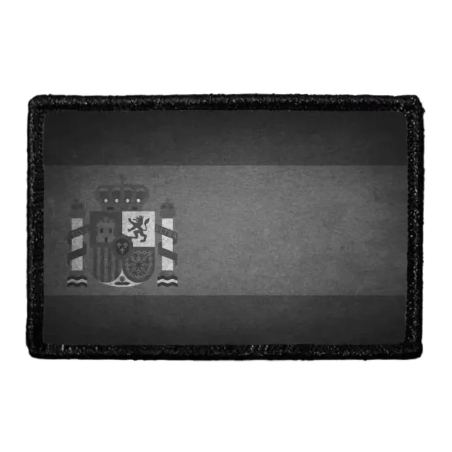 Pull Patch Spain Flag patch sort-hvid velcro