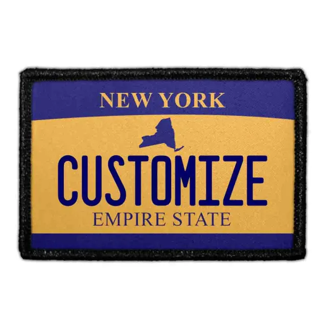 Pull Patch New York License Plate patch tilpasbar 76x51 mm