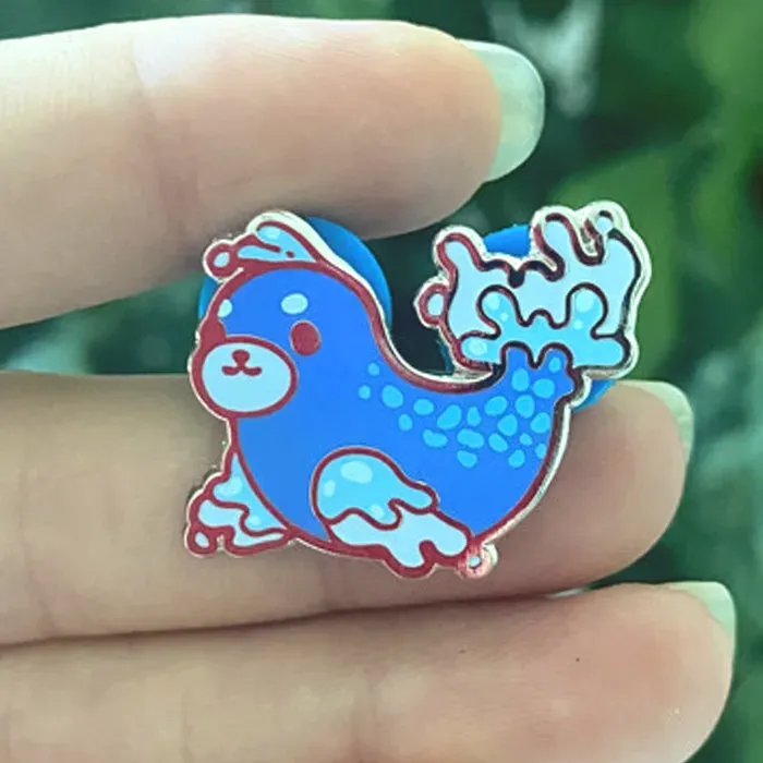 Appleminte Splashing Seal pin mini emaljepin sølv