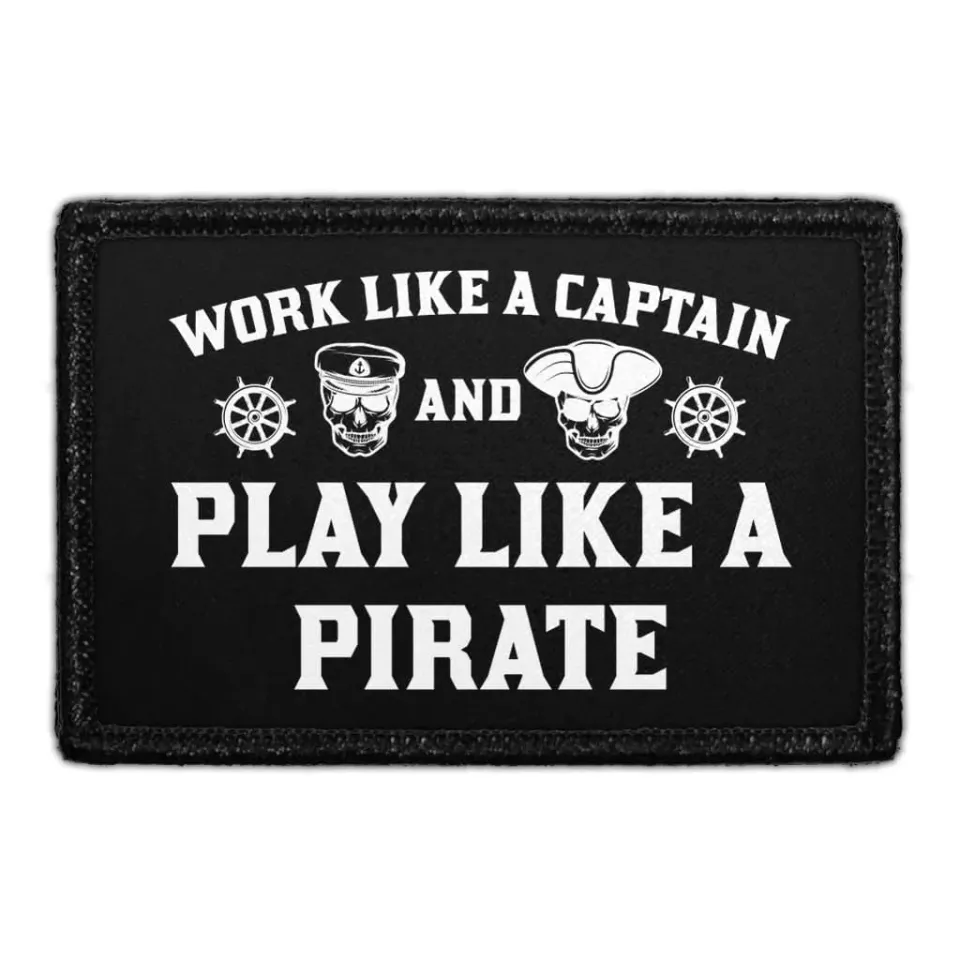 Pull Patch Work Like A Captain patch 76x51 mm tekst