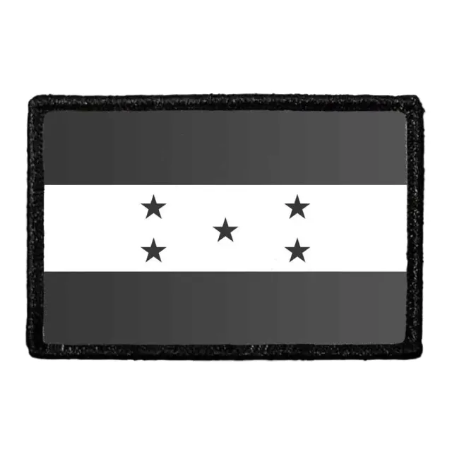 Pull Patch Honduras Flag patch sort-hvid velcro