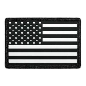 Pull Patch American Flag Black White patch sort-hvid