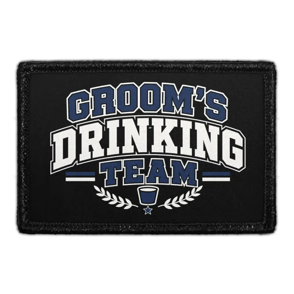 Pull Patch Groom's Drinking Team patch med velcro til polterabend