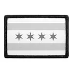 Pull Patch Chicago City Flag patch sort-hvid 76x51