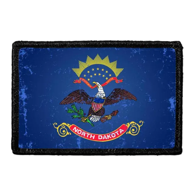 Pull Patch North Dakota State Flag patch distressed