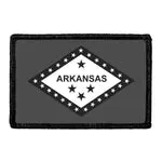 Pull Patch Arkansas State Flag patch sort hvid velcro