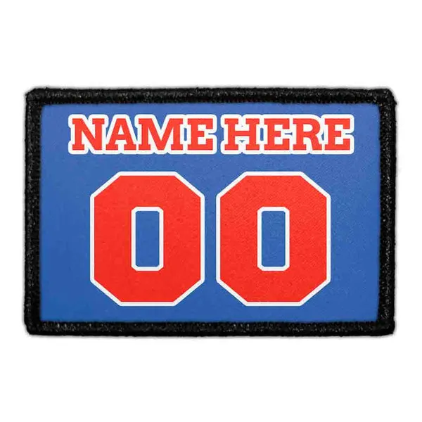 Pull Patch Customizable Jersey Blue/Red/White patch med egen tekst