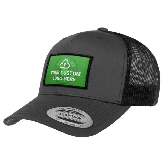Pull Patch Custom Logo trucker kasket charcoal black