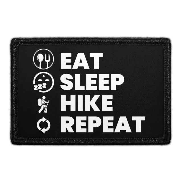 Pull Patch Eat Sleep Hike Repeat patch med velcro