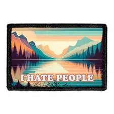 Pull Patch I Hate People Lake patch med velcro sjovt motiv
