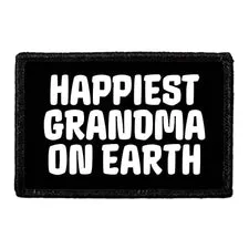 Pull Patch Happiest Grandma patch 76x51mm velcro