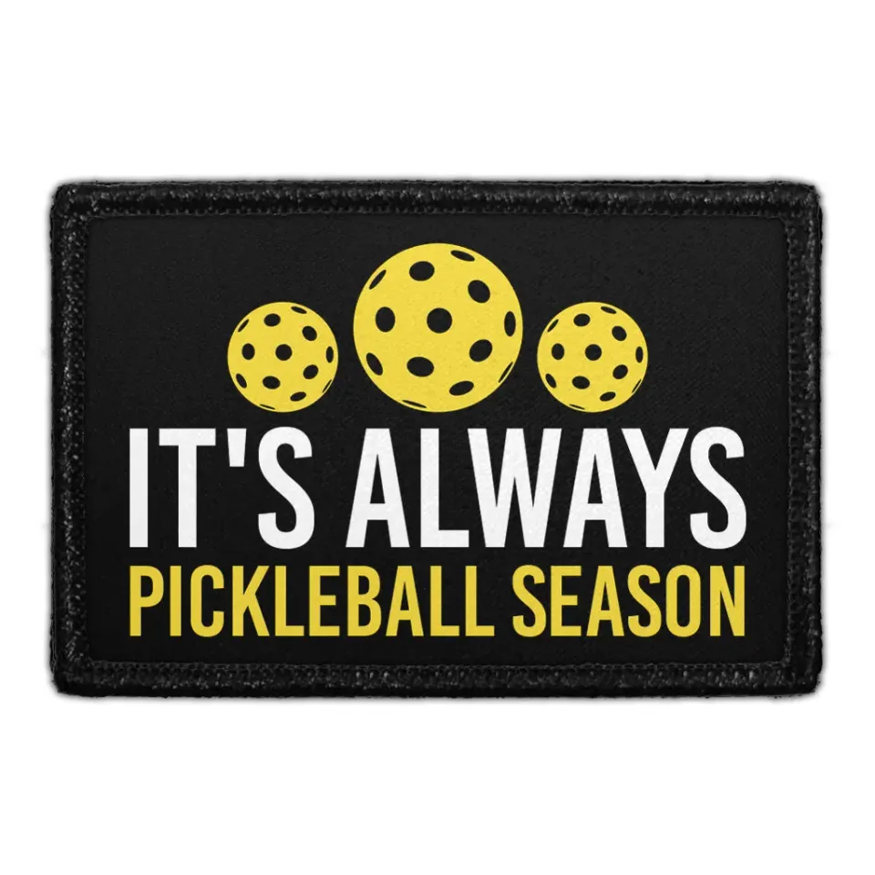 Pull Patch Always Pickleball Season velcromærke 76x51mm