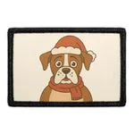 Pull Patch Boxer Dog With Santa Hat patch 3x2 hund