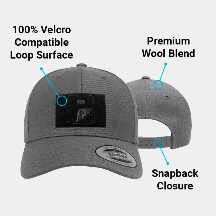 Pull Patch Premium Curved Bill snapback kasket mørkegrå uld