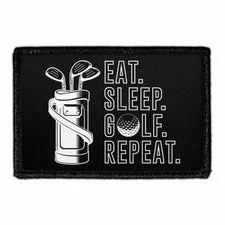 Pull Patch Eat Sleep Golf Repeat patch velcro