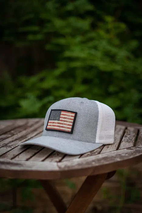 Pull Patch Trucker Curved Bill kasket heather/hvid velcro