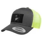 Pull Patch Trucker Curved Bill Snapback kasket koks neongrøn