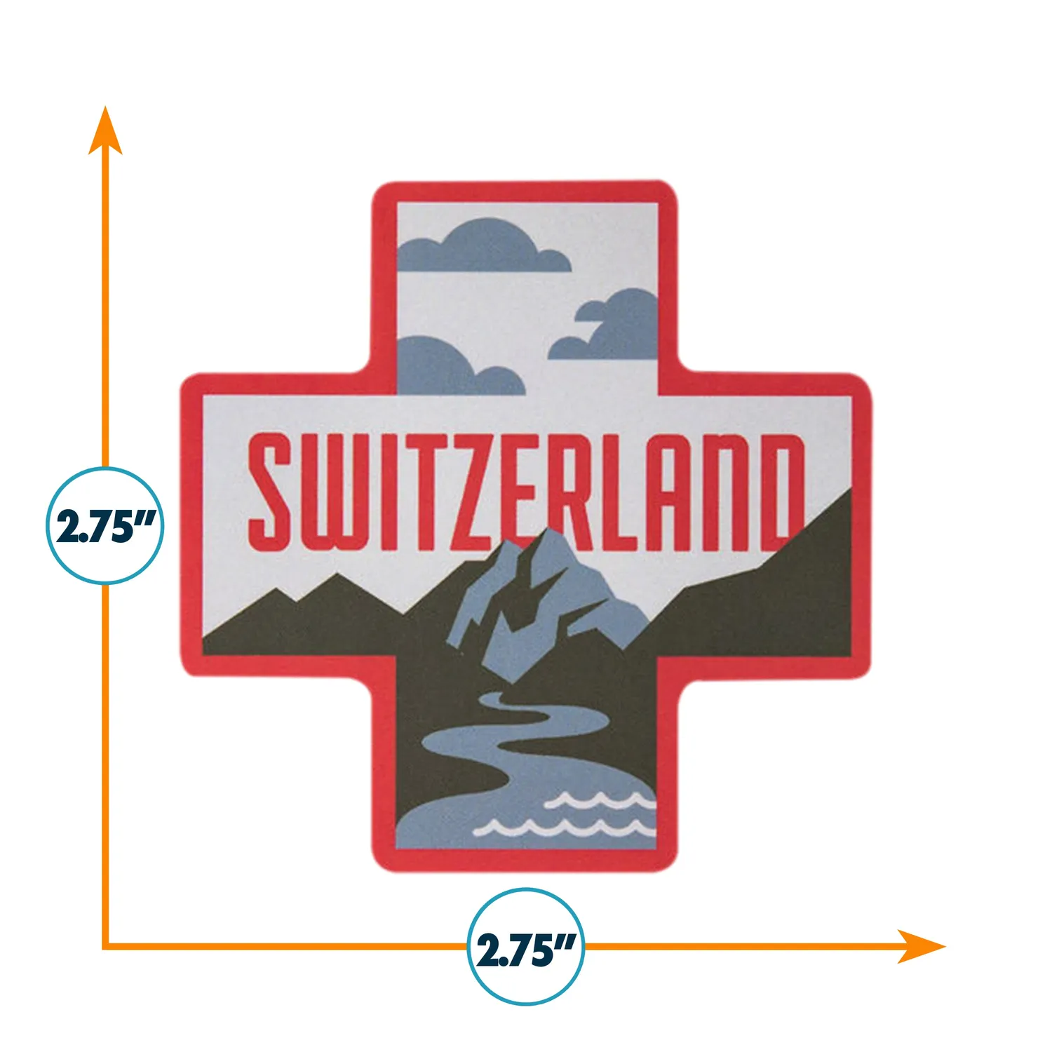 Vagabond Heart Switzerland klistermærke 70x70 mm