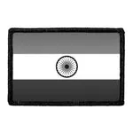 Pull Patch India Flag patch sort/hvid velcro 1 stk