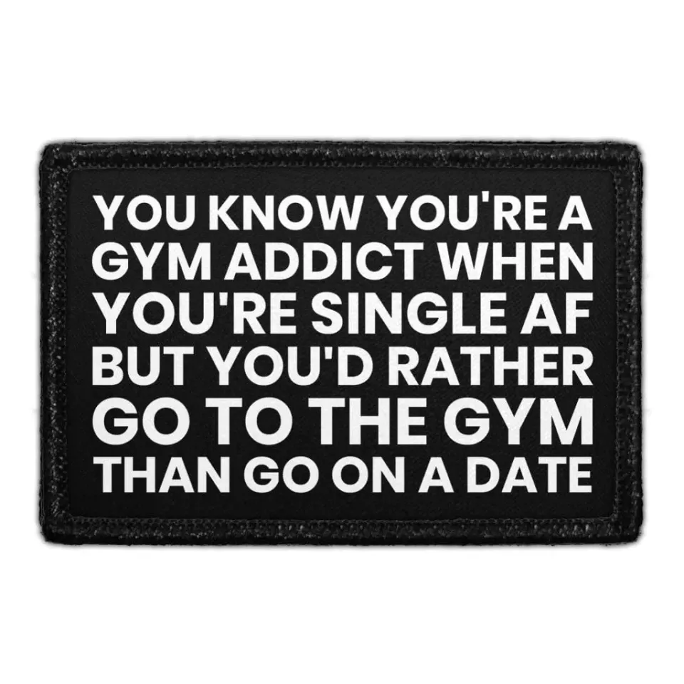 Pull Patch Gym Addict patch med velcro 3x2" sjov