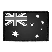 Pull Patch Australia Flag patch sort-hvid velcro