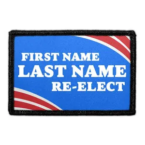 Pull Patch Election patch røde striber 7,6x5 cm med velcro