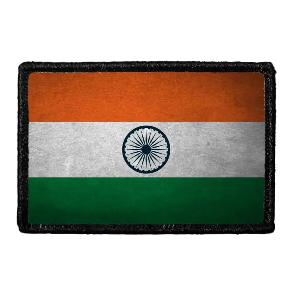 Pull Patch India Flag patch farvet distressed
