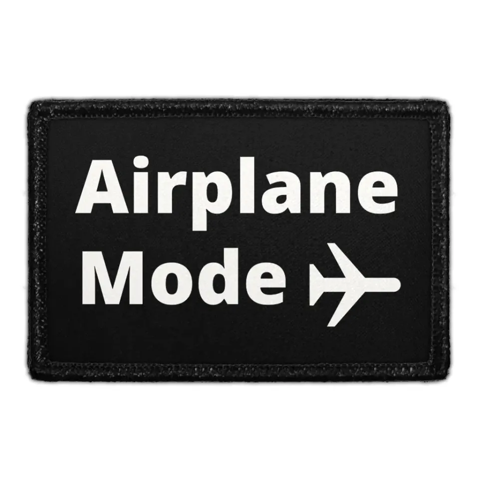 Pull Patch Airplane Mode velcromærke 76x51 mm