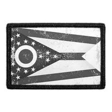 Pull Patch Ohio State Flag patch slidt sort-hvid 76x51