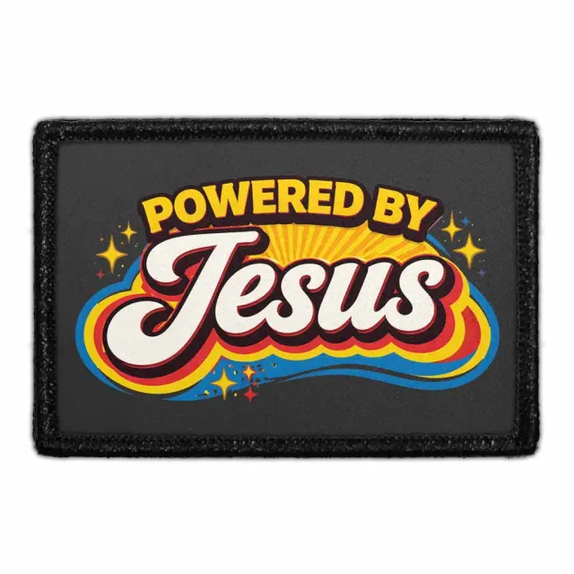 Pull Patch Powered By Jesus patch 7,6x5 cm velcro