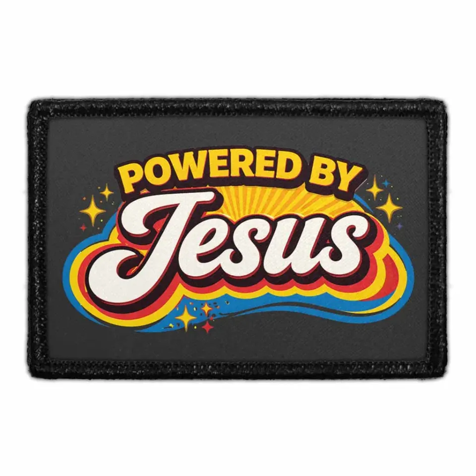 Pull Patch Powered By Jesus patch 7,6x5 cm velcro