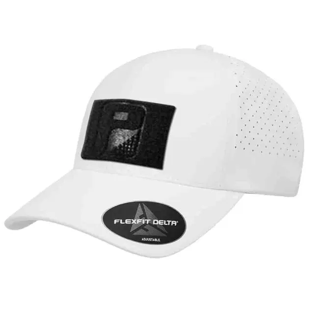 Pull Patch Delta Flexfit snapback kasket hvid perforeret