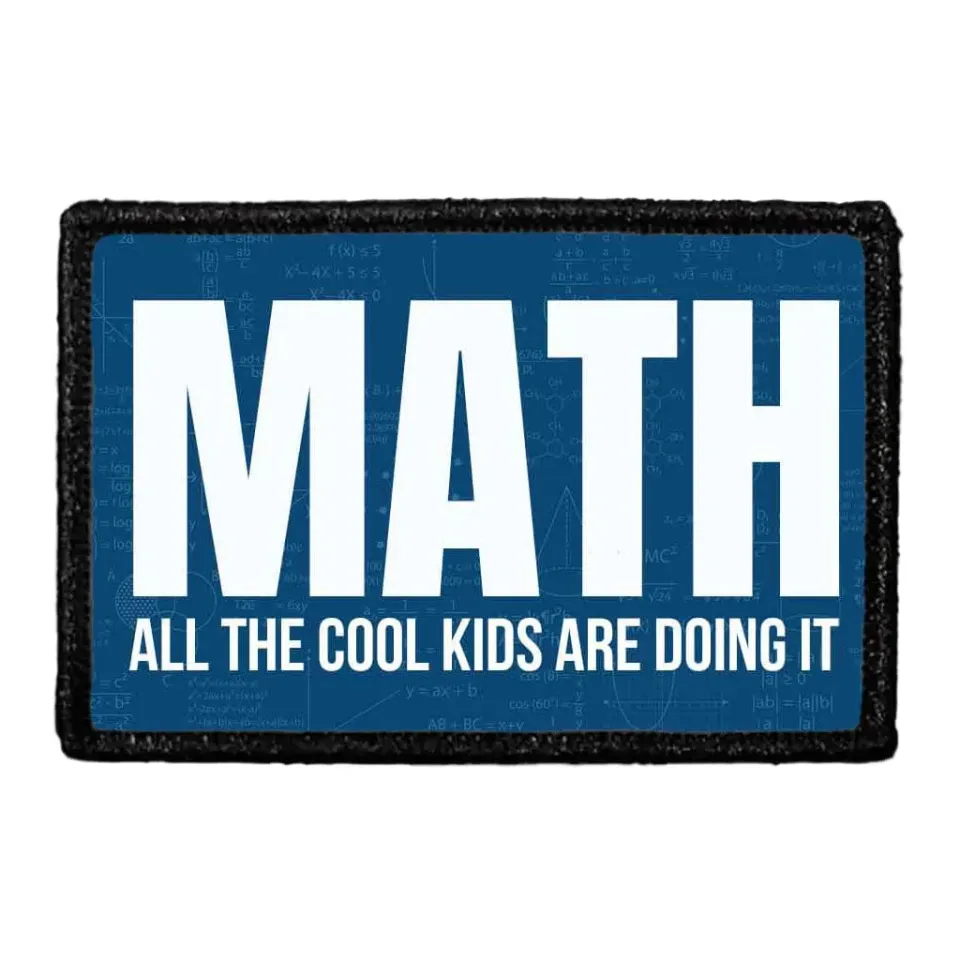 Pull Patch Math Cool Kids velcropatch blå 76x51 mm