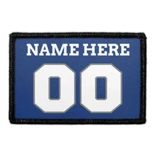 Pull Patch Customizable Jersey patch blå sølv hvid 7,6x5 cm