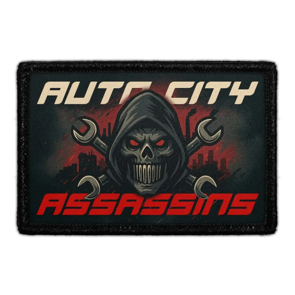 Pull Patch Auto City Assassins patch med velcro 76x51 mm