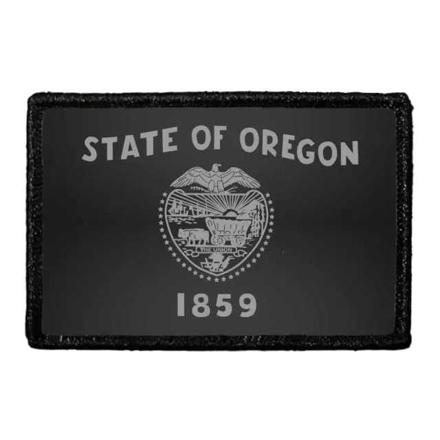 Pull Patch Oregon State Flag patch sort-hvid