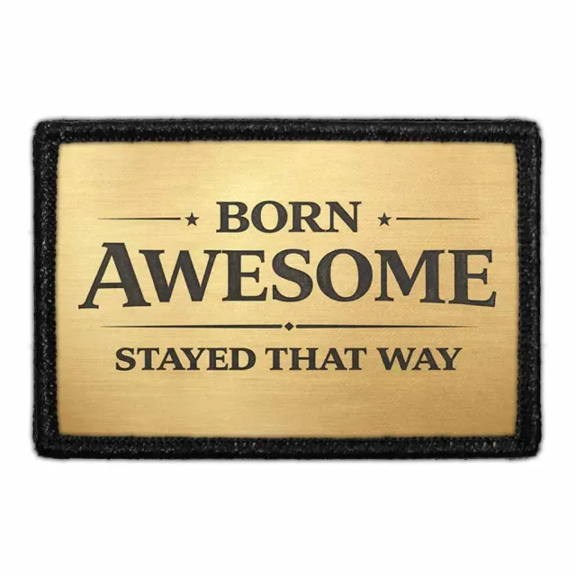 Pull Patch Born Awesome patch med velcro – tekst 76 mm