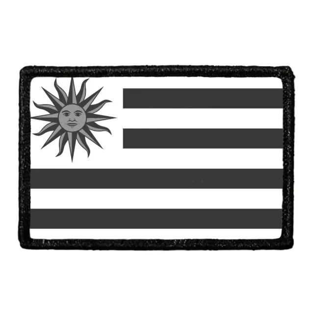 Pull Patch Uruguay Flag patch sort-hvid velcro