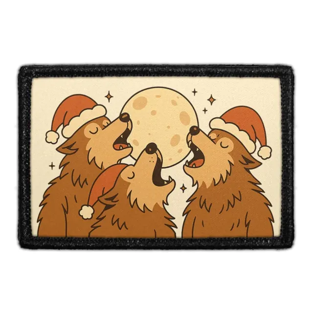 Pull Patch Three Wolves Santa Hats patch med velcro