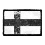 Pull Patch Finland Flag Black and White Distressed patch