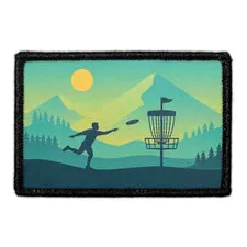 Pull Patch Disc Golfer Mountains patch med velcro