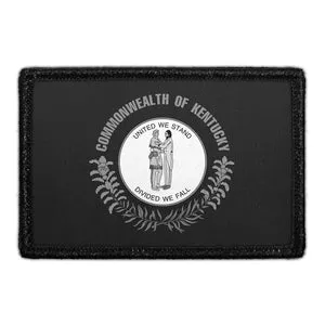 Pull Patch Kentucky State Flag patch sort-hvid velcro