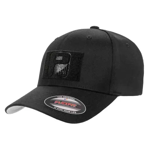 Pull Patch Premium Curved Bill Flexfit kasket sort buet skygge