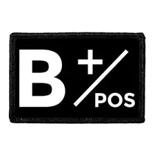 Pull Patch B+ Positive Blood Type patch velcro 1 stk