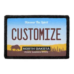 Pull Patch North Dakota License Plate patch custom velcro
