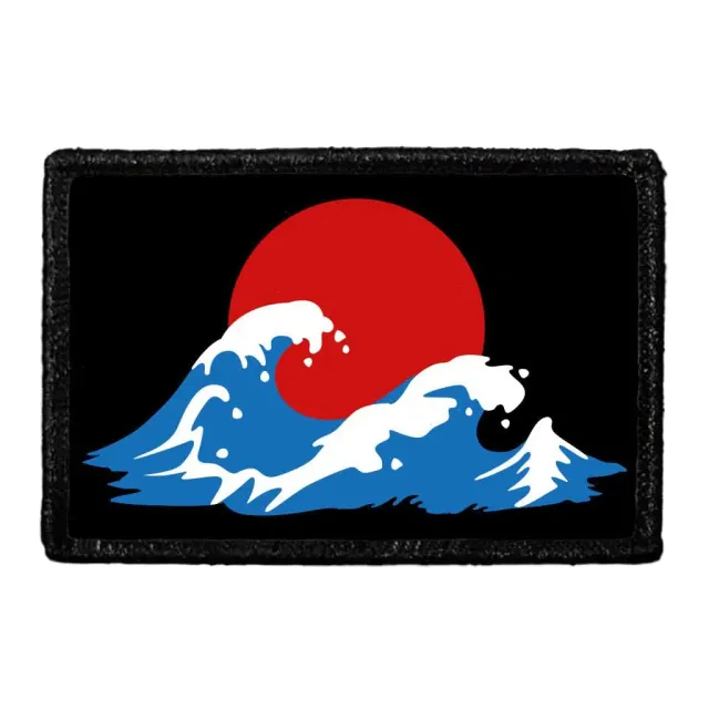 Pull Patch Blood Moon Wave patch med velcro rødt motiv