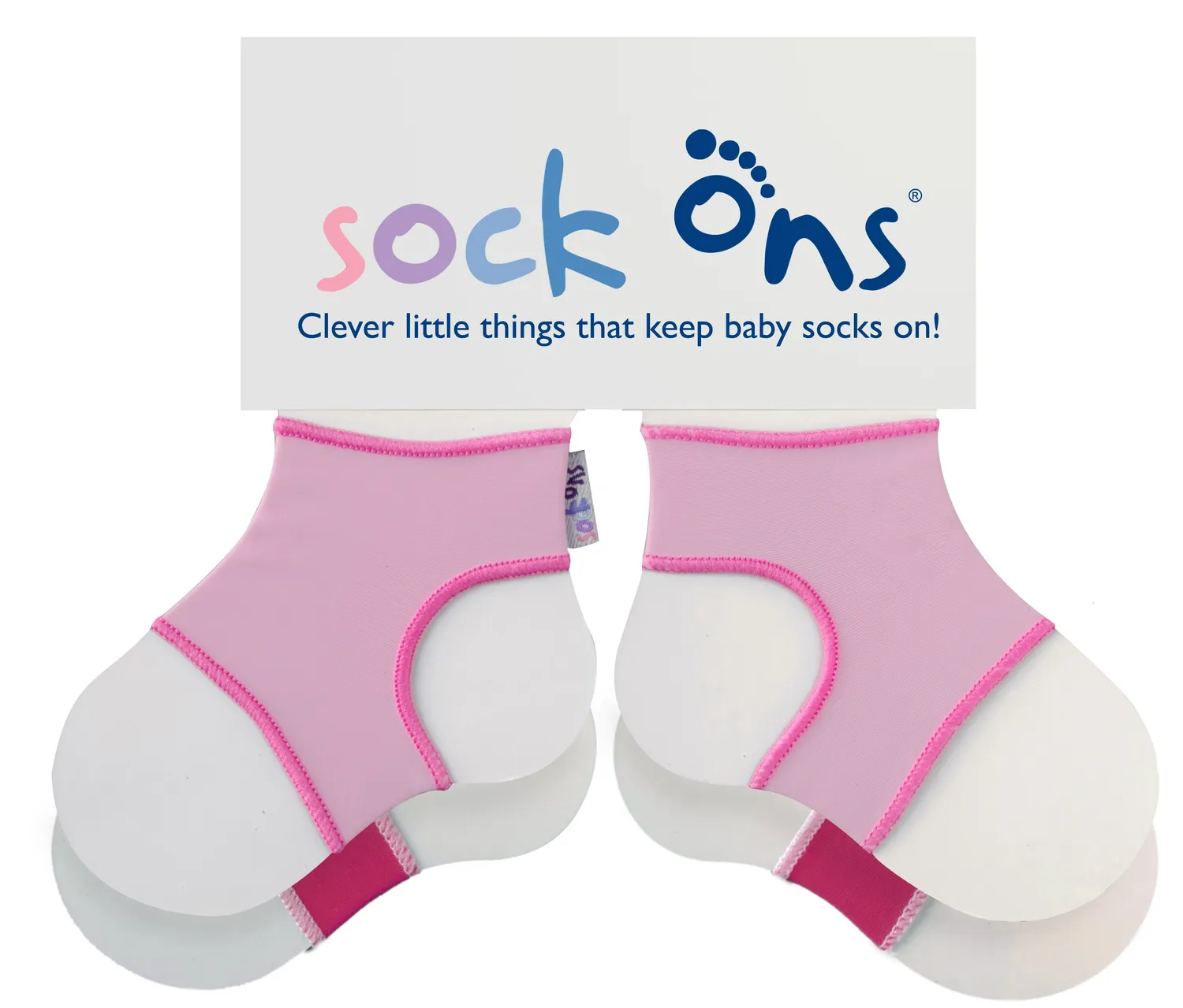 Sock Ons sokkeholder 0-6 mdr baby pink holder sok på