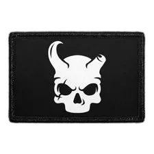 Pull Patch Skull With Horns patch med velcro – kranie med horn